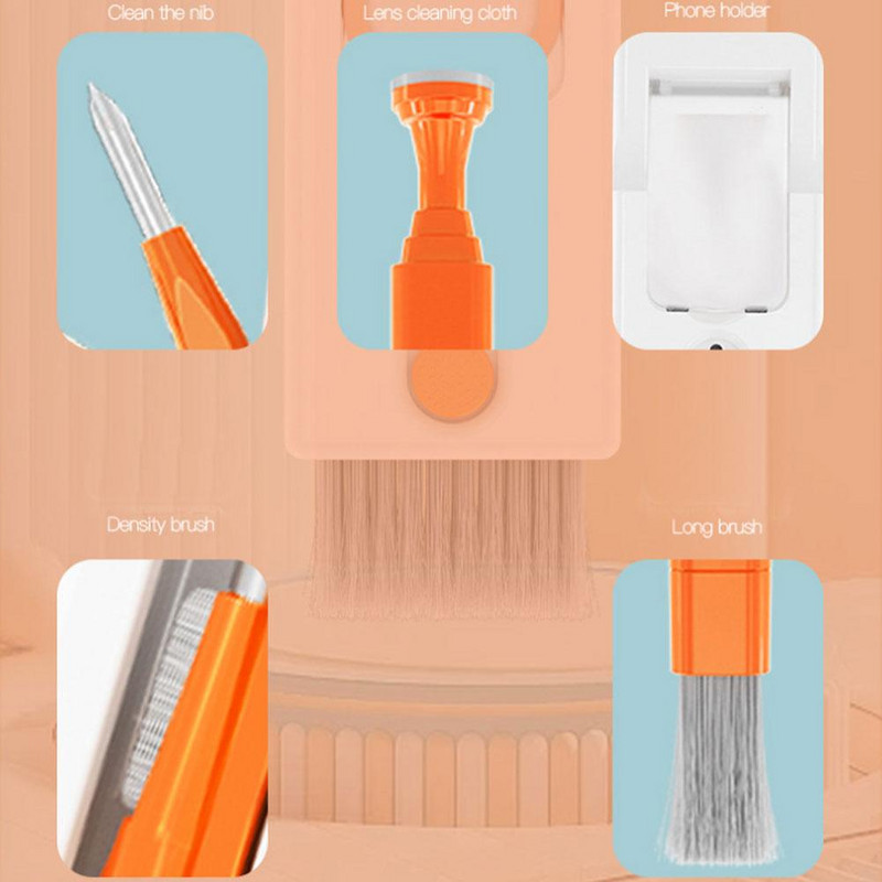 Daugiafunkcis BT ausinių valymo rašiklis kompiuterio klaviatūros valiklio šepetėlio rinkinys ausinių valymo rašiklis, skirtas ausinių klaviatūros valikliui