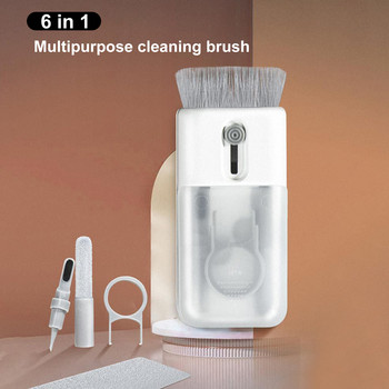 Κιτ εργαλείων καθαρισμού 6 σε 1 Καθαριστικό πληκτρολογίου και ακουστικών Αφαίρεση σκόνης για Airpods Pro MacBook iPad iPhone iPod Βούρτσα μαρκαδόρου καθαρισμού