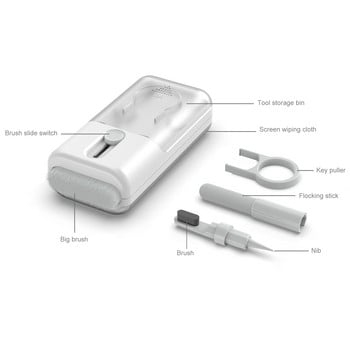 Κιτ εργαλείων καθαρισμού 6 σε 1 Καθαριστικό πληκτρολογίου και ακουστικών Αφαίρεση σκόνης για Airpods Pro MacBook iPad iPhone iPod Βούρτσα μαρκαδόρου καθαρισμού