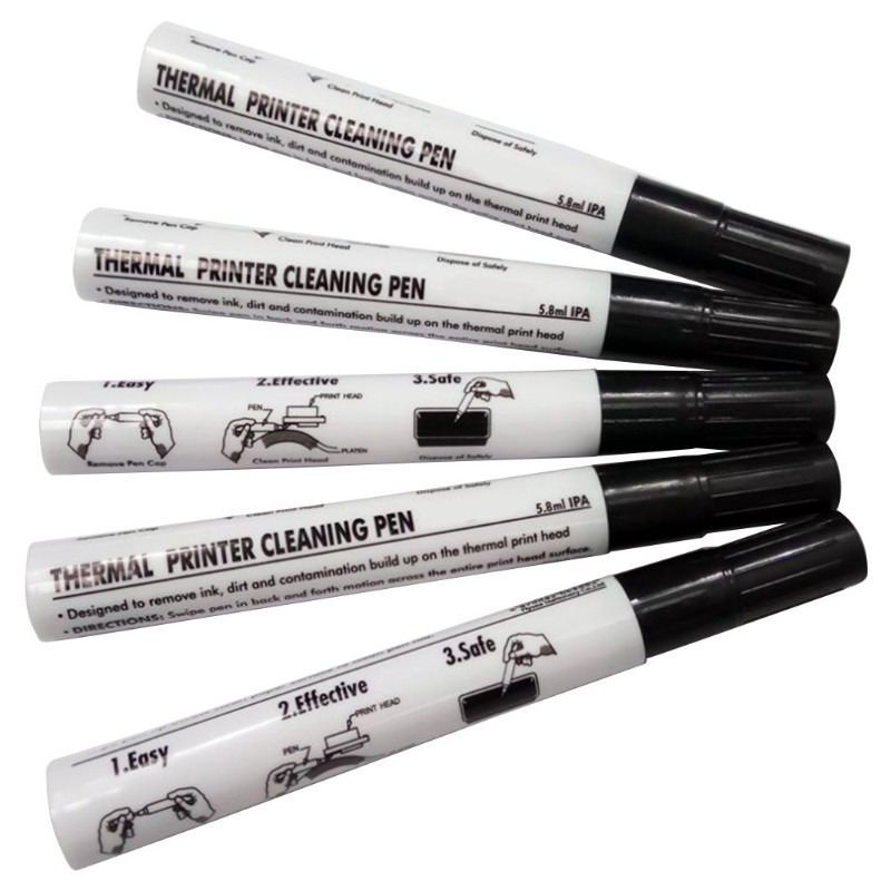 2021 m. Naujas 5 vnt terminio spausdintuvo valymo rašiklis elektroninis veido lapo spausdinimo galvutės valymo rašiklis