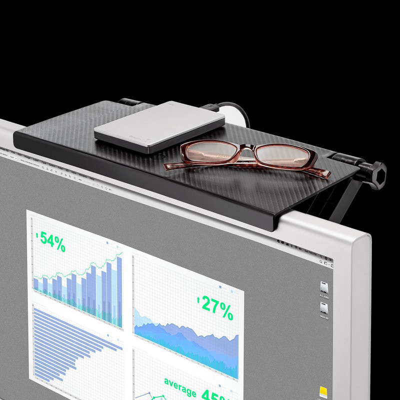 Besegad Többfunkciós rack képernyő felső polc TV tároló kijelző állvány Irodai számítógép asztal tároló mappa konzol Tartozékok