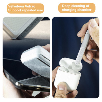 Комплект за почистване на клавиатура Уред за почистване на слушалки Уред за отстраняване на прах Комплекти за почистване Мека четка 6 в 1 Мултифункционални инструменти за почистване на MacBook Pro