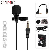 Ulanzi Arimic 1.5M/6M prisegamas Lavalier atlapo mikrofono kondensatoriaus mikrofono TRRS adapterio laidas, skirtas iPhone Android išmaniajam telefonui/iPad/DSLR
