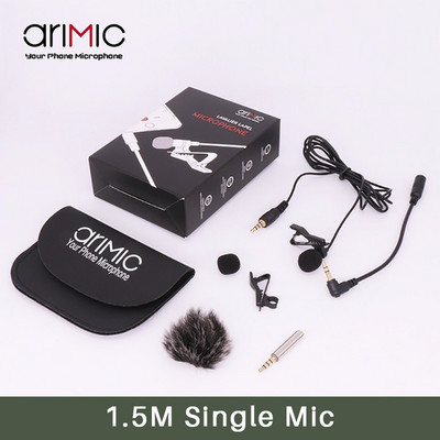 Ulanzi Arimic 1.5M/6M prisegamas Lavalier atlapo mikrofono kondensatoriaus mikrofono TRRS adapterio laidas, skirtas iPhone Android išmaniajam telefonui/iPad/DSLR