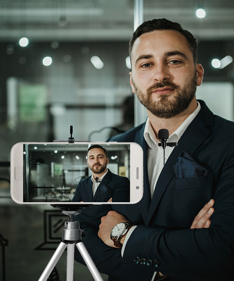 Ulanzi Arimic 1.5M/6M prisegamas Lavalier atlapo mikrofono kondensatoriaus mikrofono TRRS adapterio laidas, skirtas iPhone Android išmaniajam telefonui/iPad/DSLR