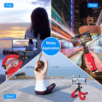 Τρίποδο για τηλέφωνο Ευέλικτο σφουγγάρι Octopus Mini Tripod for iPhone Mini Camera Τρίποδα βάση στήριξης τηλεφώνου με κλιπ