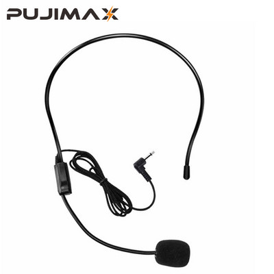 PUJIMAX 3.5mm head-mounted wired microphone Loudspeaker lavalier microphone Handsfree Teacher Microphone for Teaching Tour Guide