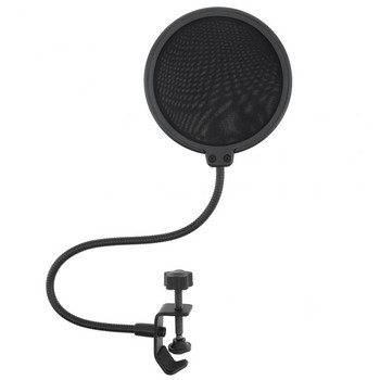 Διπλό στρώμα στούντιο Μικρόφωνο Pop Filter Ευέλικτη μάσκα ανεμοθώρακα Ασπίδα μικροφώνου για ομιλία Αξεσουάρ εγγραφής