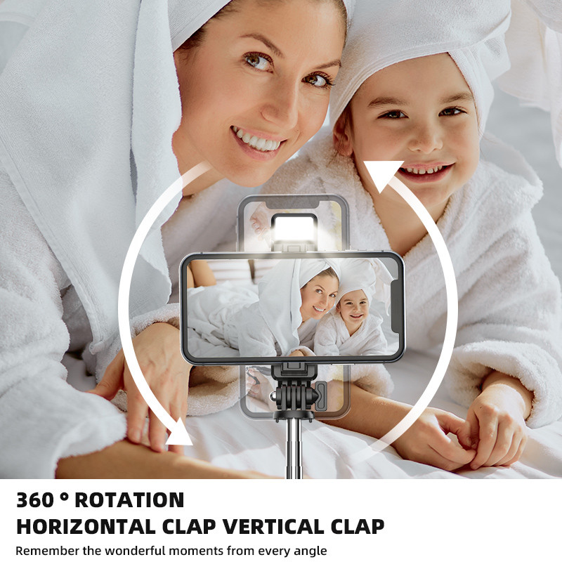 FGCLSY 2023 naujas belaidis „Bluetooth“ asmenukių lazdelė su užpildo lempute nešiojamu trikojo daugiafunkciu nuotoliniu užraktu, skirta „iOS Android“