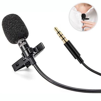 USB Mini Microphone Lapel Clip For Phone PC Laptop 1.5m Wired Condenser Mic Recording Noise Reducti 3.5mm Professional Microfon