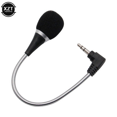 Omnidirectional Metal Microphone 3.5mm Jack Flexible Microphone Mini Audio Mic for Computer Laptop for Skype Chat