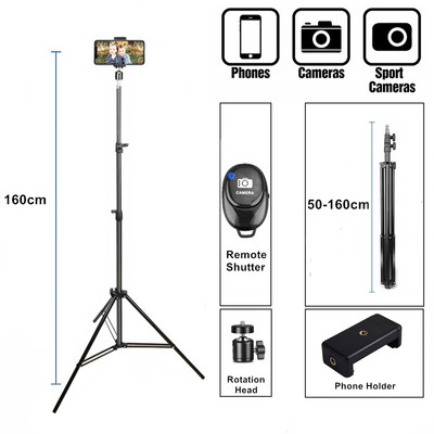 Telefono laikiklis trikojo stovas išmaniojo telefono laikiklis Telefono žiedo stovas Tripe mobiliesiems Lankstus vaizdo įrašų rinkinys asmenukių LED kamera