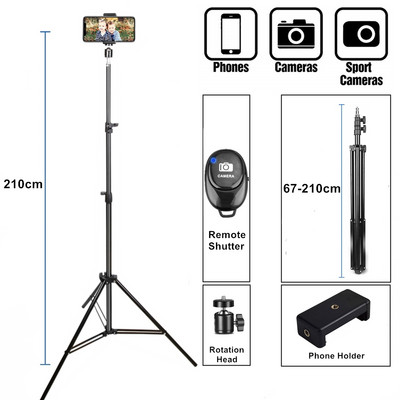 Telefono laikiklis trikojo stovas išmaniojo telefono laikiklis Telefono žiedo stovas Tripe mobiliesiems Lankstus vaizdo įrašų rinkinys asmenukių LED kamera