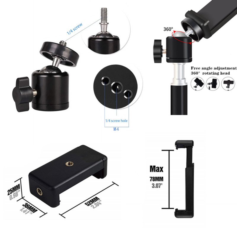 Telefono laikiklis trikojo stovas išmaniojo telefono laikiklis Telefono žiedo stovas Tripe mobiliesiems Lankstus vaizdo įrašų rinkinys asmenukių LED kamera