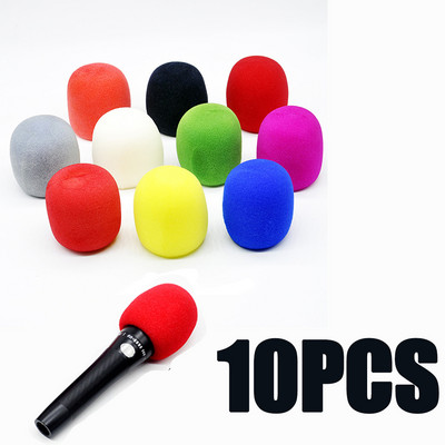 10pcs Thicken Microphone Foam Mic Cover Professional Studio WindScreen Protective Grill Shield Soft Sponge Microphone Cap