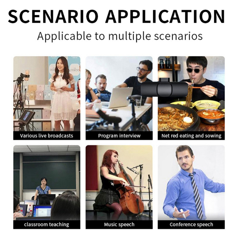 Új vezeték nélküli Lavalier mikrofon hordozható audio-videó rögzítő minimikrofon iPhone Android PC kamerához élő játéktelefonhoz