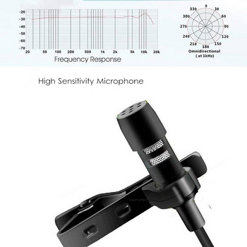 Μίνι φορητό Lavalier Microphone Condenser Clip-on Lapel Mic Wired Mikrofo/Microfon για τηλέφωνο για φορητό υπολογιστή