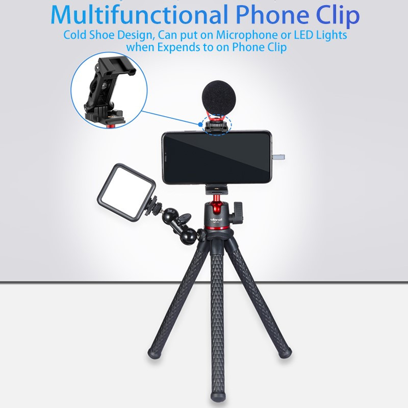 Trepied Ulanzi MT-11 Flexibil Octopus pentru Smartphone DSLR Trepied 2 în 1 Extindere 1/4`` Șurub pentru Lumină Video Led Magic Arm