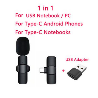 Bežični Lavalier mikrofon Broadcast Lapel mikrofoni Set Kratki video zapis Ručni mikrofon koji se naplaćuje Streaming uživo