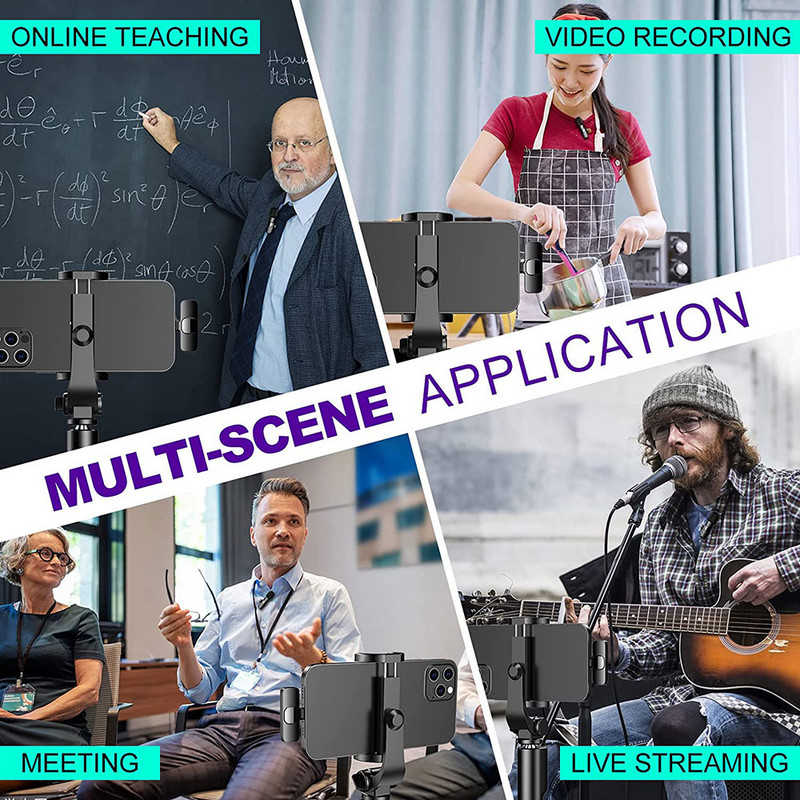 Bežični Lavalier mikrofon Broadcast Lapel mikrofoni Set Kratki video zapis Ručni mikrofon koji se naplaćuje Streaming uživo