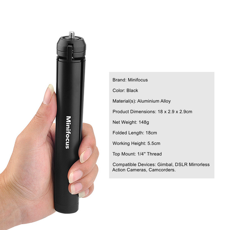 Metalni mini tronožac + kuglasta glava Mount Stolni stolni stalak za telefon s kamerom Ručni Gimbal Vlog Ručka Vlogging Grip Stativ