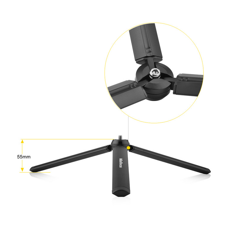 Metalni mini tronožac + kuglasta glava Mount Stolni stolni stalak za telefon s kamerom Ručni Gimbal Vlog Ručka Vlogging Grip Stativ