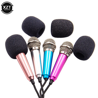 Portable 3.5mm Stereo Studio Mic KTV Karaoke Mini Microphone For Smart Phone Laptop PC Desktop Handheld Audio Microphone