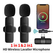 Microfon Lavalier fără fir, Mini microfon portabil de înregistrare audio și video pentru iPhone Type-C, transmisie în direct, microfon pentru jocuri