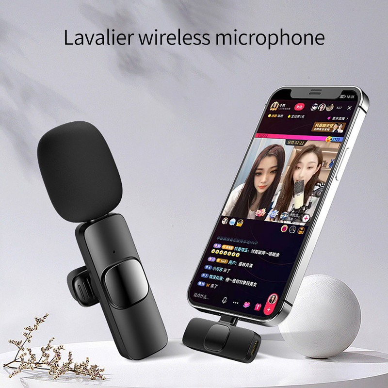 Microfon Lavalier fără fir, Mini microfon portabil de înregistrare audio și video pentru iPhone Type-C, transmisie în direct, microfon pentru jocuri