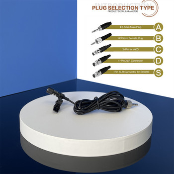 Μαύρο μικρόφωνο Lavalier 3,5 mm XLR 3-pin XLR 4-pin για ασύρματο σύστημα με μεταλλικό κλιπ και παρμπρίζ