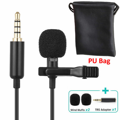 1,5 m körkörös fém mikrofon 3,5 mm-es Jack Lavalier nyakkendőkapcsos mikrofonok Mini audio mikrofon fényképezőgéphez számítógéphez laptop telefonhoz