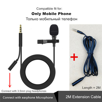 Professionnel Dual Mini Lavalier Μικρόφωνο για Τηλεφωνικό Φορητό Η/Υ, μικρόφωνο πέτο για ραδιόφωνο Smartphone Micro karaoke Microfono
