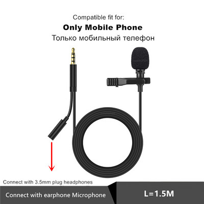 Professionnel Dual Mini Lavalier Μικρόφωνο για Τηλεφωνικό Φορητό Η/Υ, μικρόφωνο πέτο για ραδιόφωνο Smartphone Micro karaoke Microfono