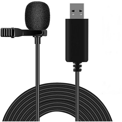 2 m-es USB Lavalier mikrofon Clip-on hajtókás mikrofon PC számítógéphez laptophoz ének Streaming felvevő stúdió YouTube Video Gaming
