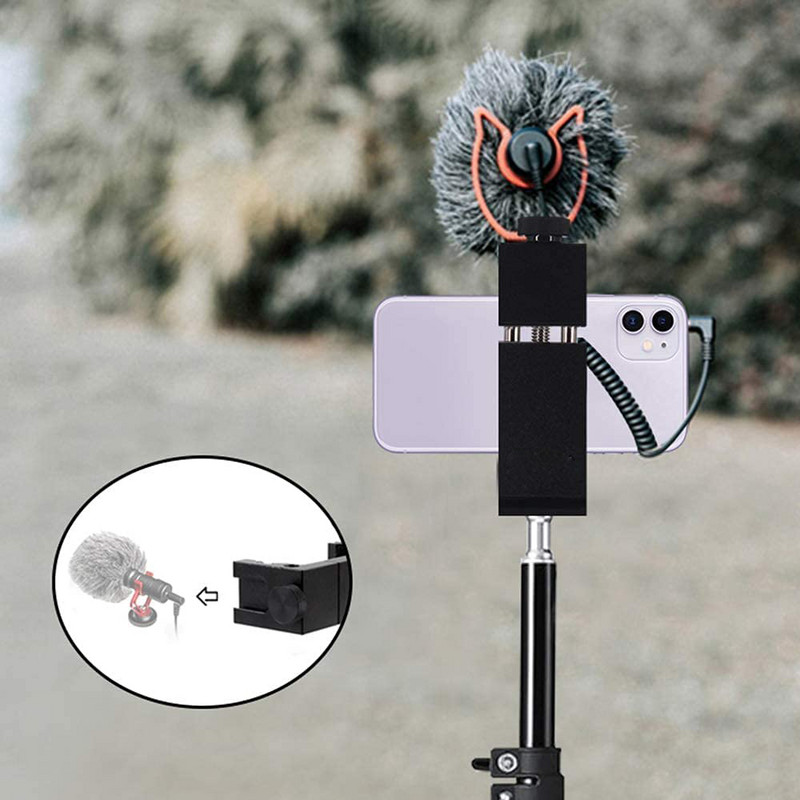 Alumínium telefon állványtartó hideg cipőtartóval, függőleges és vízszintes tartó, univerzális állítható bilincs iPhone 12 11 Pro készülékhez