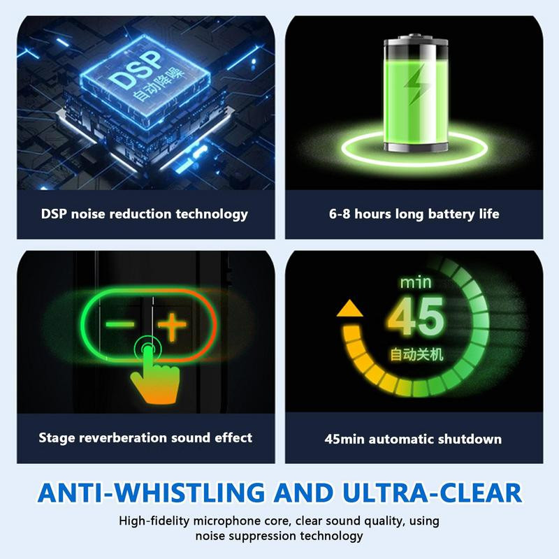 2.4G Bežični mikrofon Slušalica Mikrofon Za Pojačalo glasa Zvučnik Karaoke Računalo Podučavanje Sastanak Joga Pjevanje Bežični mikrofon