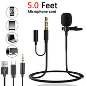 Višesmjerni mikrofon 3,55 mm Jack Lavalier kopča za kravatu USB mikrofon Mini Audio Tip C Mikrofon za prijenosno računalo mobilni telefon