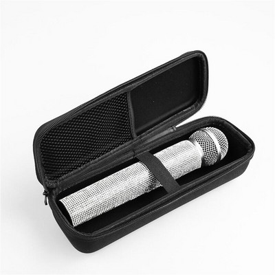 Portable Wireless Microphone Storage Box Hard Shell Shockproof Travel Carrying Case Zipper Organizer