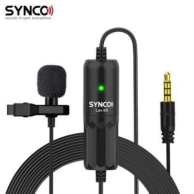 SYNCO Lav-S8 Professional Lavalier Μικρόφωνο Home Studio Μικρόφωνο για PC Μικρόφωνο λήψης βίντεο Κάμερα Mikrofon Microfon Τηλέφωνο