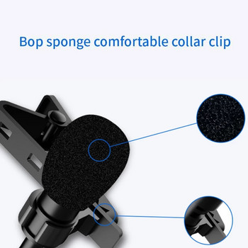 Lavalier Microphone Buttonhole για μικρόφωνο για iPhone Android Τηλέφωνο Κινητό κινητό Ενσύρματο Tiny Tie Mini Micro Mikrofon Car Small Mike