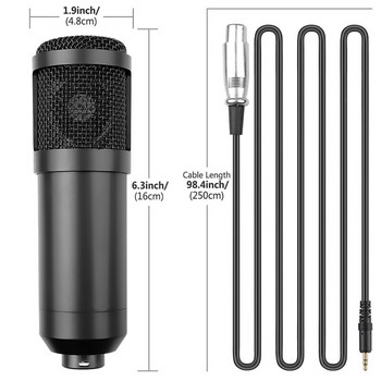 Kebidu karaoke μικρόφωνο BM800 studio condenser mikrofon mic Για KTV Radio Broadcasting Τραγούδι Ηχογράφηση υπολογιστή ζωντανό σετ