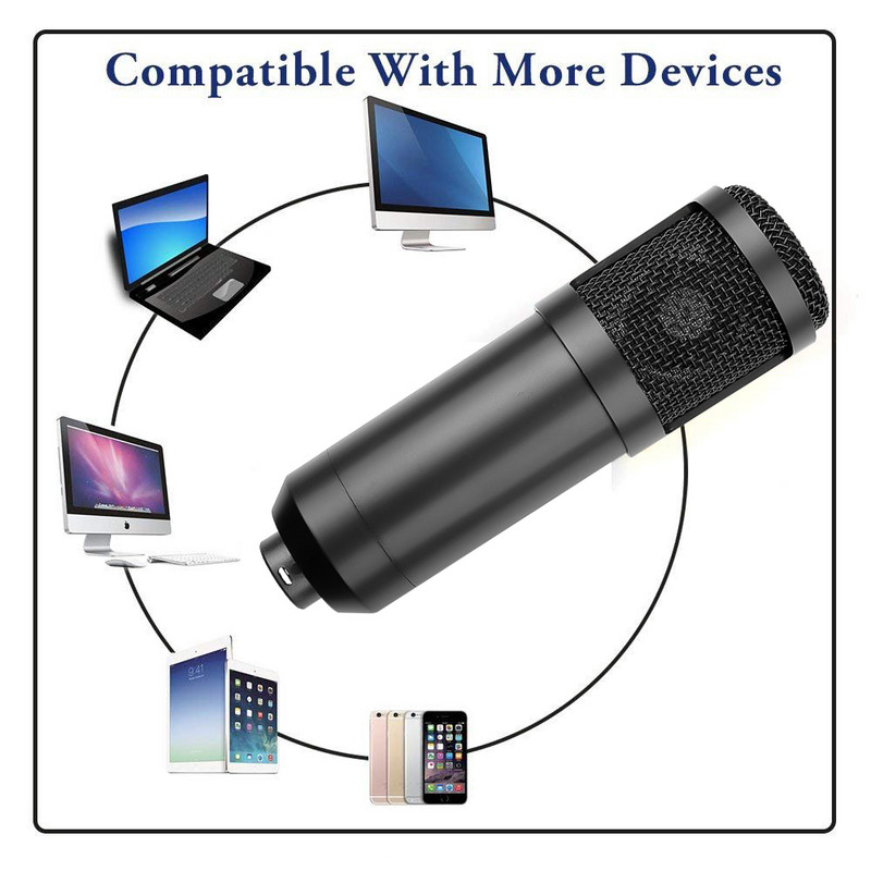 Kebidu karaoke mikrofon BM800 studijski kondenzatorski mikrofonski mikrofon Za KTV Radio Broadcasting Pjevanje Računalo za snimanje uživo set