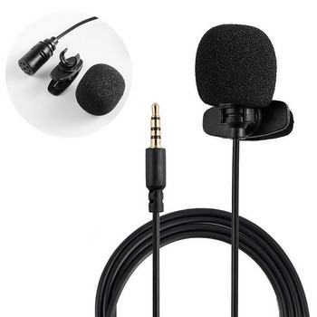 Висока чувствителност на микрофона Щипка за вратовръзка Тип C 3,5 мм аудио Микрофони Закопчаване на ревера Говорене Пеене Реч за телефон с Android