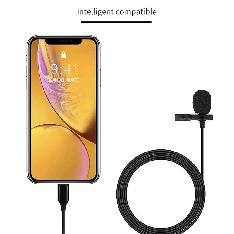 Visokoosjetljivi mikrofon, kopča za kravatu Tip C 3,5 mm audio mikrofoni, kopča, rever, govor, pjevanje, govor za Android telefon