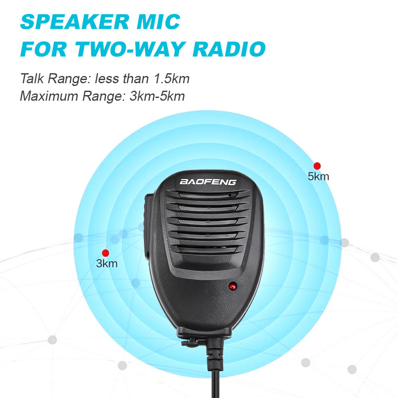 Novi originalni Baofeng Walkie Talkie mikrofon, ručni dvosmjerni radio zvučnik, mikrofonske slušalice za UV-5R UV-5RE Plus 3R+ B5 B6 6R 888S