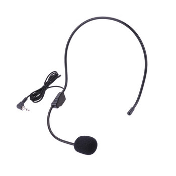 Βύσμα ακουστικών 3,5 mm Φορητός οδηγός, τοποθετημένος σε κεφαλή, μικρόφωνο Ακουστικά ομιλίας Ενισχυτής φωνής μικροφώνου Ελαφρύς πάνω από το κεφάλι για εκπαιδευτικούς