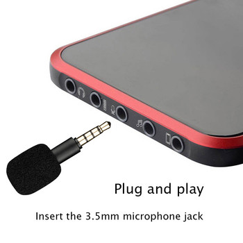 kebidu Mini Mic Microphone Jack 3,5mm Plug Omni-Directional Recorder for Smart Phone Laptop PC κάρτα ήχου 3,5mm Aux