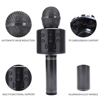 Чисто нов професионален Bluetooth безжичен микрофон, високоговорител, ръчен микрофон, караоке, микрофон, KTV музикален плейър, пеене, записващо устройство