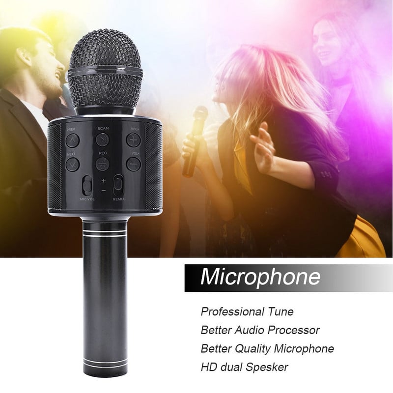Microfon Bluetooth profesional nou, difuzor, microfon portabil, microfon karaoke, player de muzică KTV, înregistrator de cântări