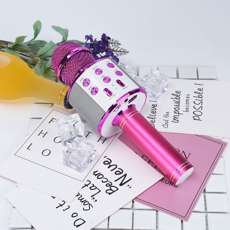 Microfon Bluetooth profesional nou, difuzor, microfon portabil, microfon karaoke, player de muzică KTV, înregistrator de cântări